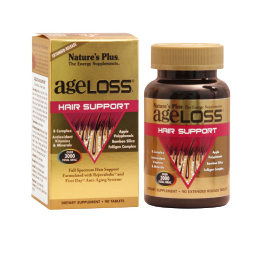 Viên Uống AgeLoss Hair Support Nature’s Plus Hỗ Trợ Ngăn Rụng Tóc (Lọ 90 Viên)