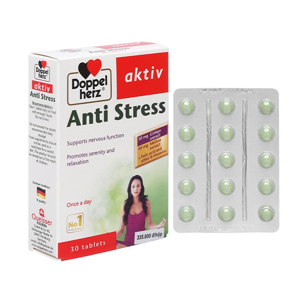 Viên Uống Anti Stress Doppelherz Hỗ Trợ Giảm Căng Thẳng (Hộp 30 Viên)