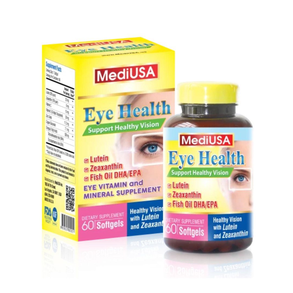 Viên Uống Eye Health MediUSA Hỗ Trợ Bổ Mắt & Bảo Vệ Thị Lực (Hộp 60 Viên)