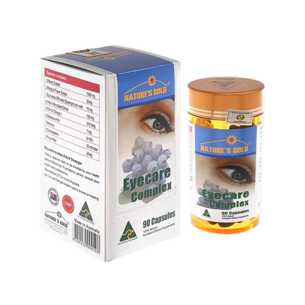 Viên Uống EyeCare Complex Nature’s Gold Hỗ Trợ Bổ Mắt, Giữ Mắt Khỏe Sáng (Hộp 90 Viên)