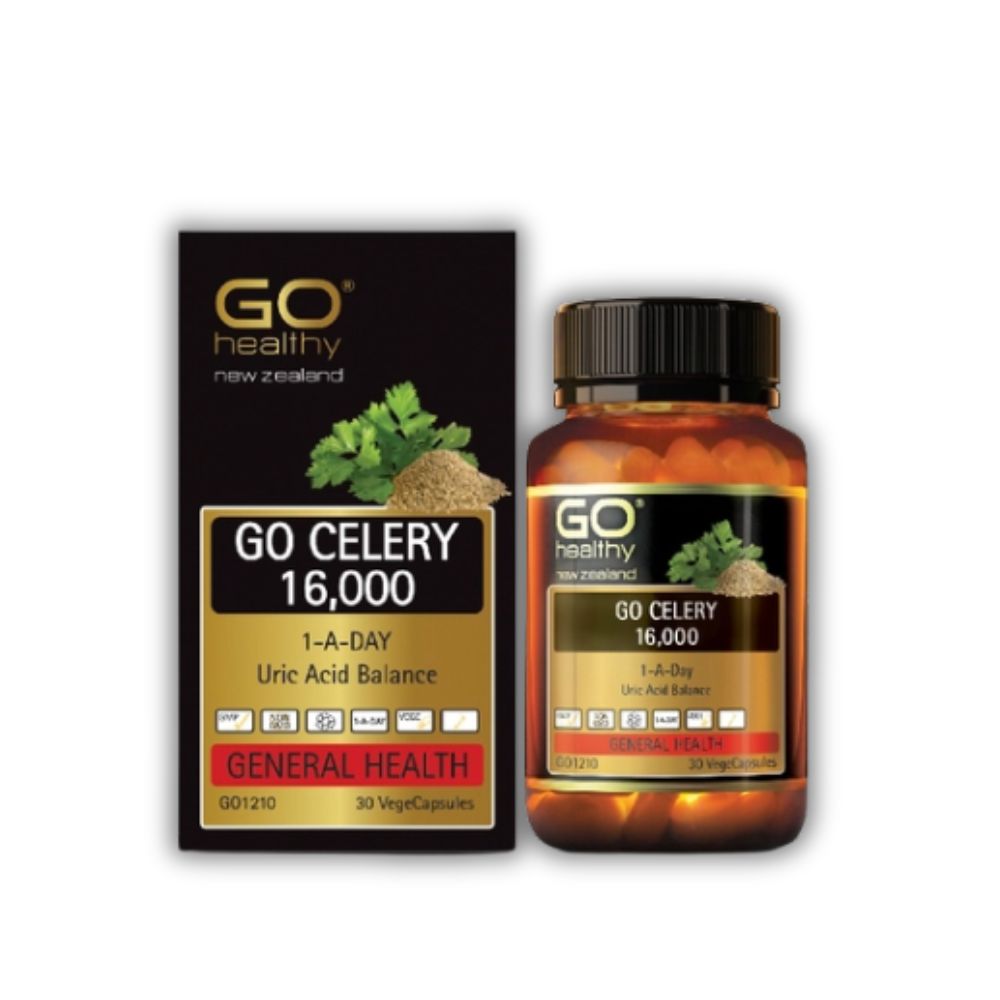 Viên Uống GO Celery 16,000 Go Healthy Hỗ Trợ Giảm Uric Acid (Hộp 30 Viên)
