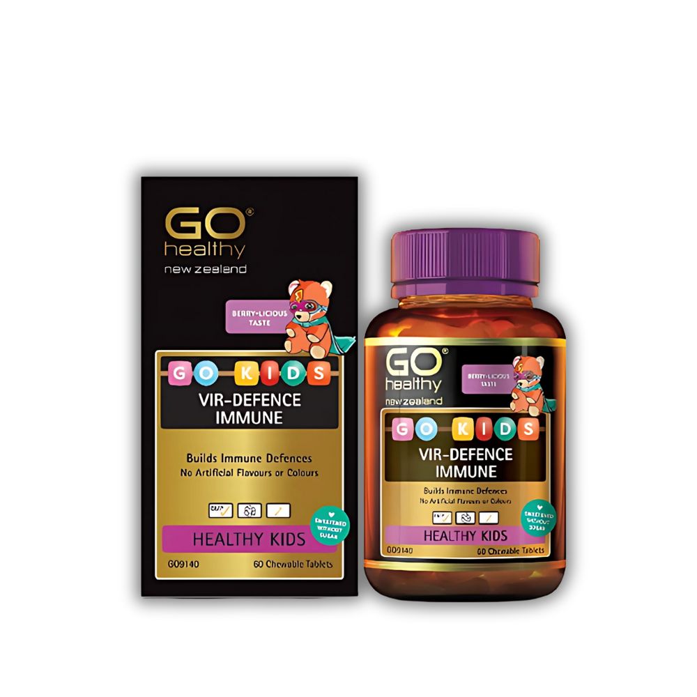 Viên Uống GO Kid Defence Immune Go Healthy Hỗ Trợ Tăng Cường Sức Khỏe (Hộp 60 Viên)