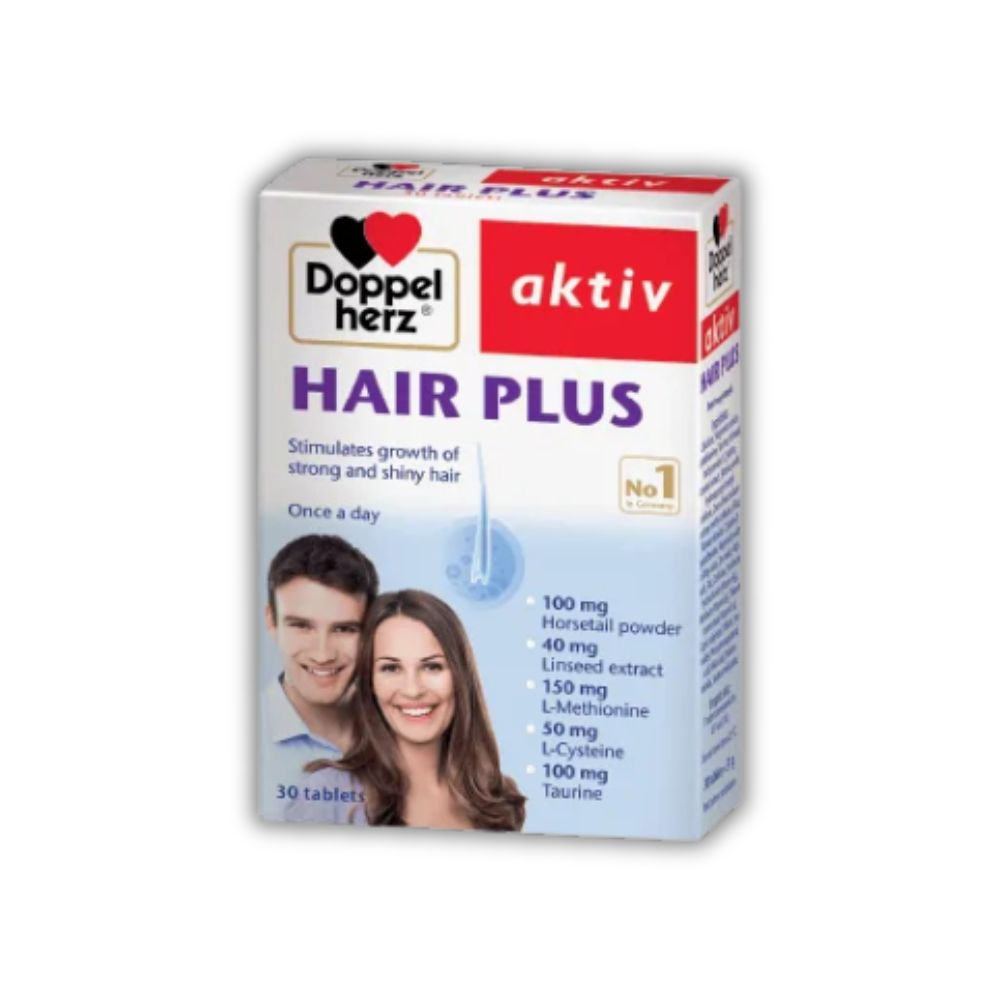 Viên Uống Hair Plus Doppelherz Hỗ Trợ Giảm Rụng Tóc, Giúp Tóc Chắc Khỏe (Hộp/30 Viên)