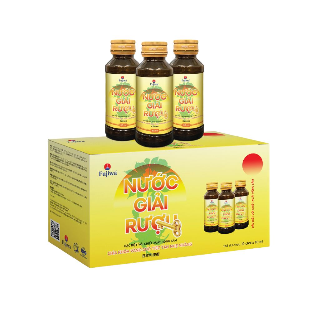 Nước Giải Rượu Fujiwa Hỗ Trợ Giảm Tác Động Bia Rượu (Hộp x 10 Chai)