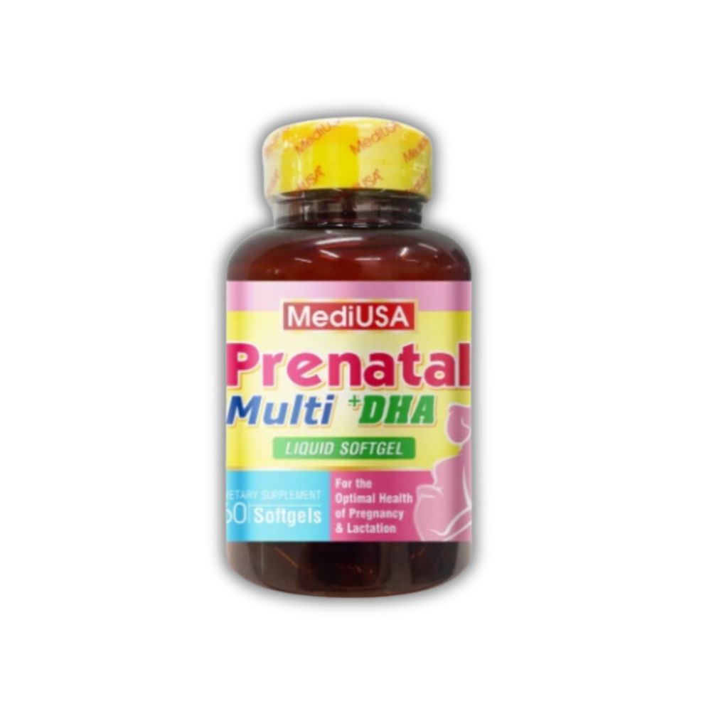 Viên Uống Prenatal Multi + DHA MediUSA Hỗ Trợ Bổ Sung Vitamin Cho Bà Bầu (Hộp 60 Viên)