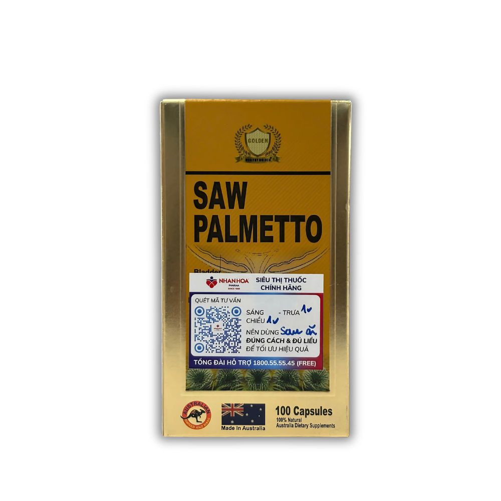 Viên Uống Saw Palmetto Healthy Golden Hỗ Trợ Giảm U Xơ Tiền Liệt Tuyến (Hộp/100 viên)