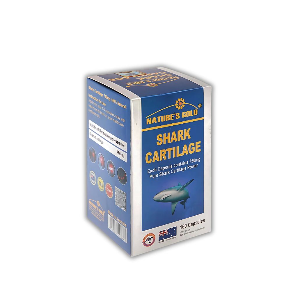 Viên Uống Shark Cartilage Nature's Gold Hỗ Trợ Chống Lão Hóa Xương Khớp (Hộp 160 Viên)