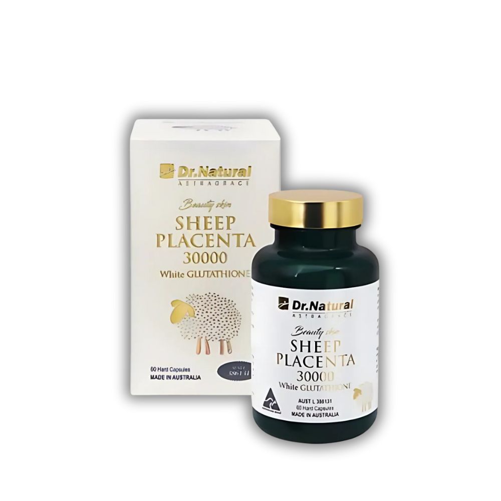 Viên Uống Sheep Placenta 30000 White Glutathione Dr.Natural Hỗ Trợ Trắng Da (Hộp 60 Viên)