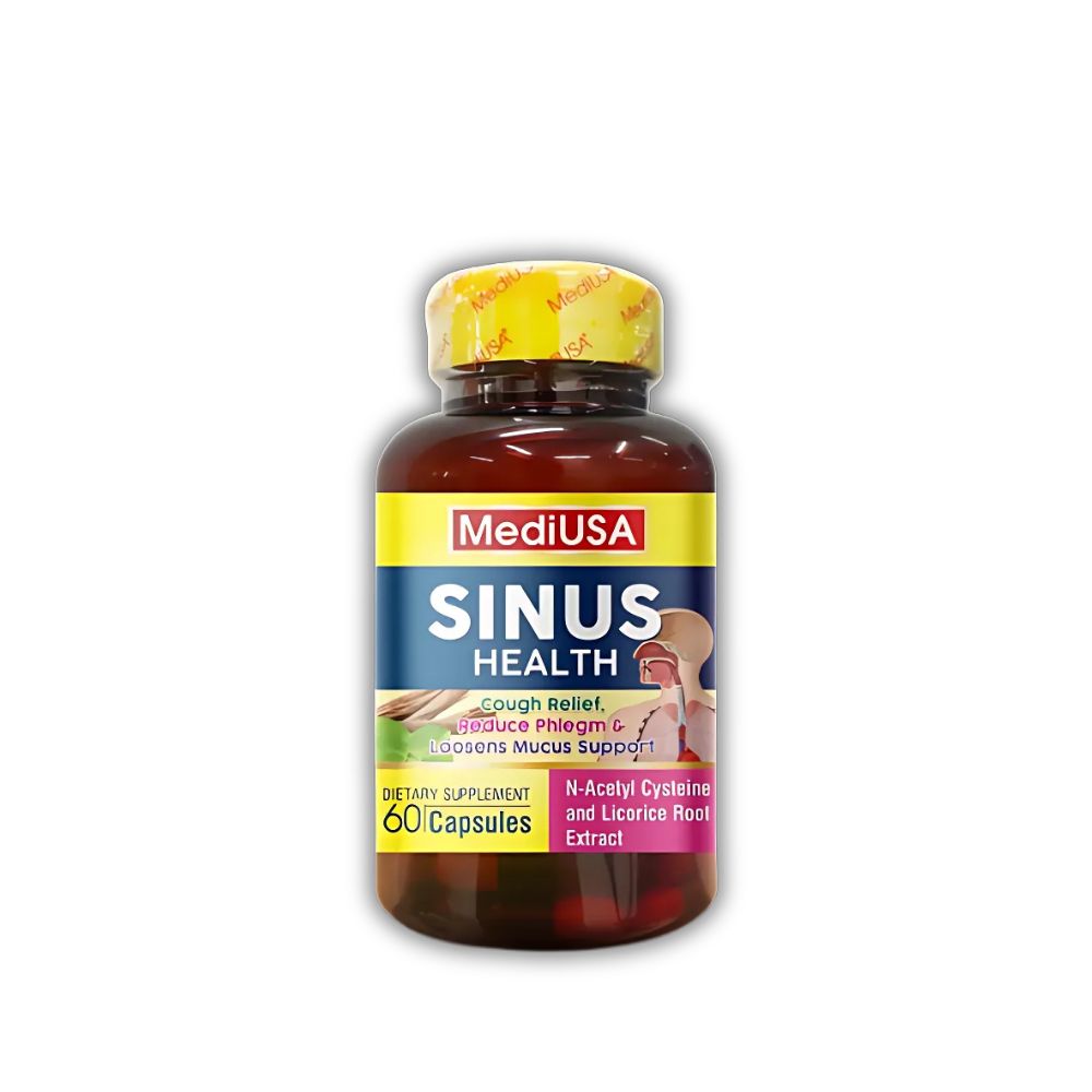 Viên Uống Sinus Health MediUSA Hỗ Trợ Ho, Khan Tiếng, Sổ Mũi (Hộp 60 Viên)