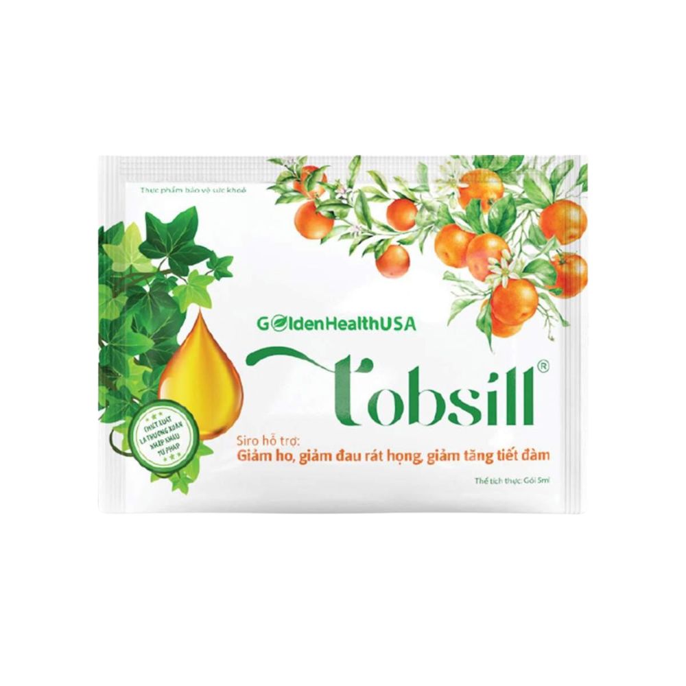 Siro Ho Tobsill Hỗ Trợ Bổ Phế, Giảm Ho, Đau Rát Họng (Hộp X 50 Gói)
