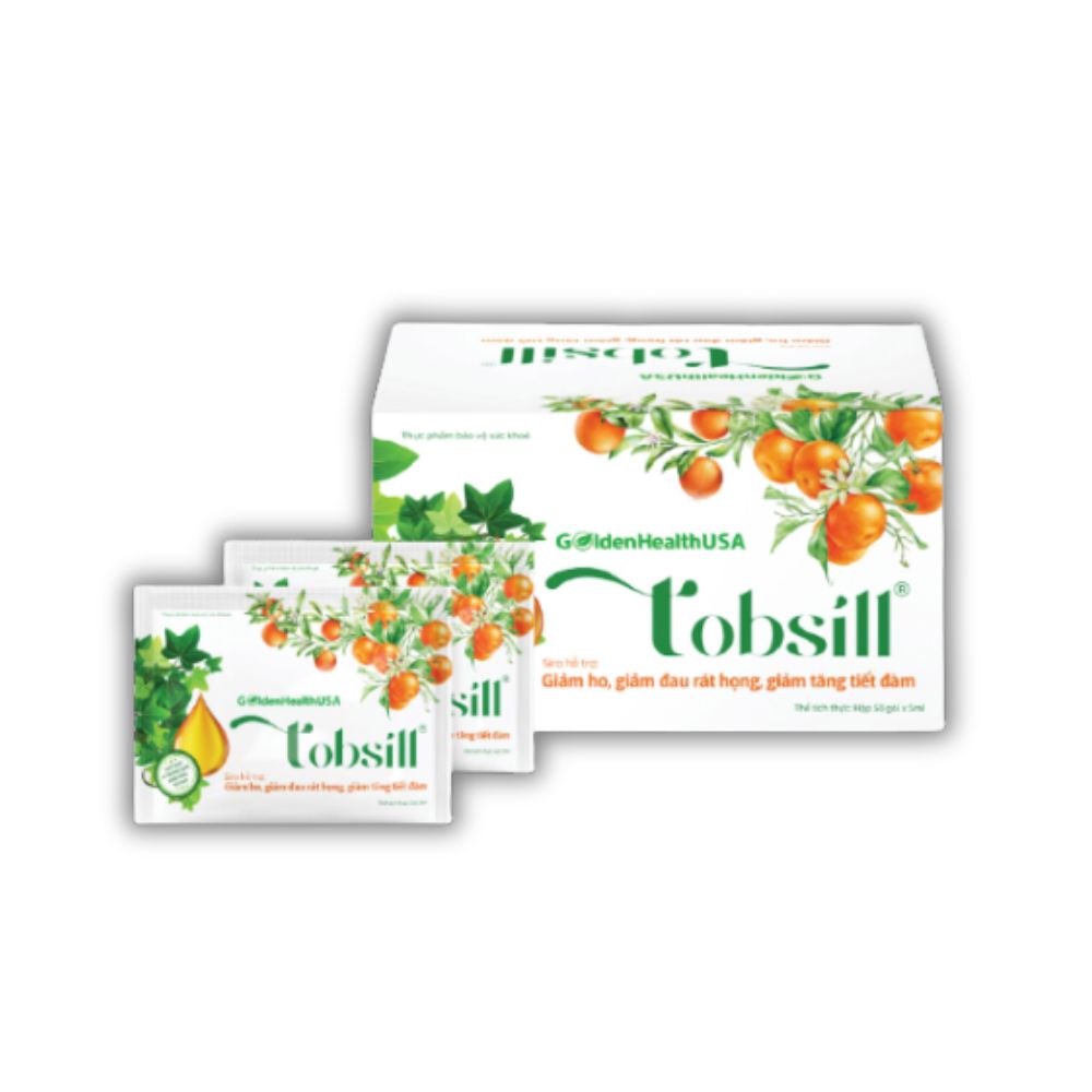 Siro Ho Tobsill Hỗ Trợ Bổ Phế, Giảm Ho, Đau Rát Họng (Hộp X 50 Gói)