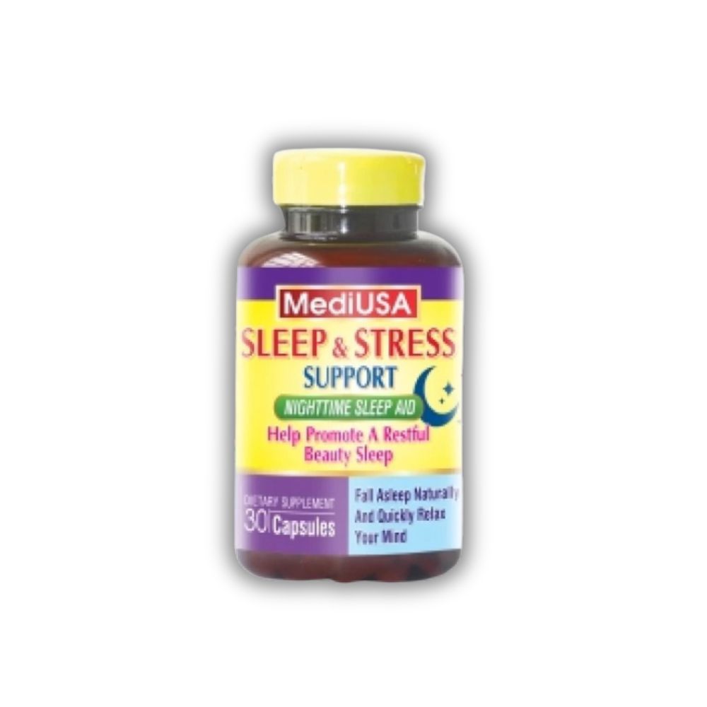 Viên Uống Sleep & Stress MediUSA Hỗ Trợ Ngủ Ngon, Giảm Căng Thẳng (Hộp 30 Viên)