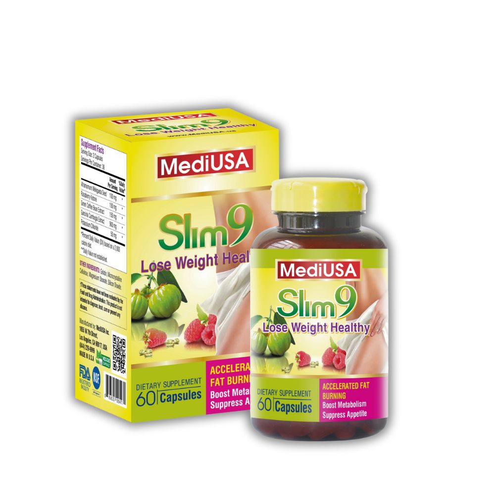 Viên Uống Slim 9 Lose Weight Healthy MediUSA Hỗ Trợ Giảm Cân (Hộp 60 Viên)