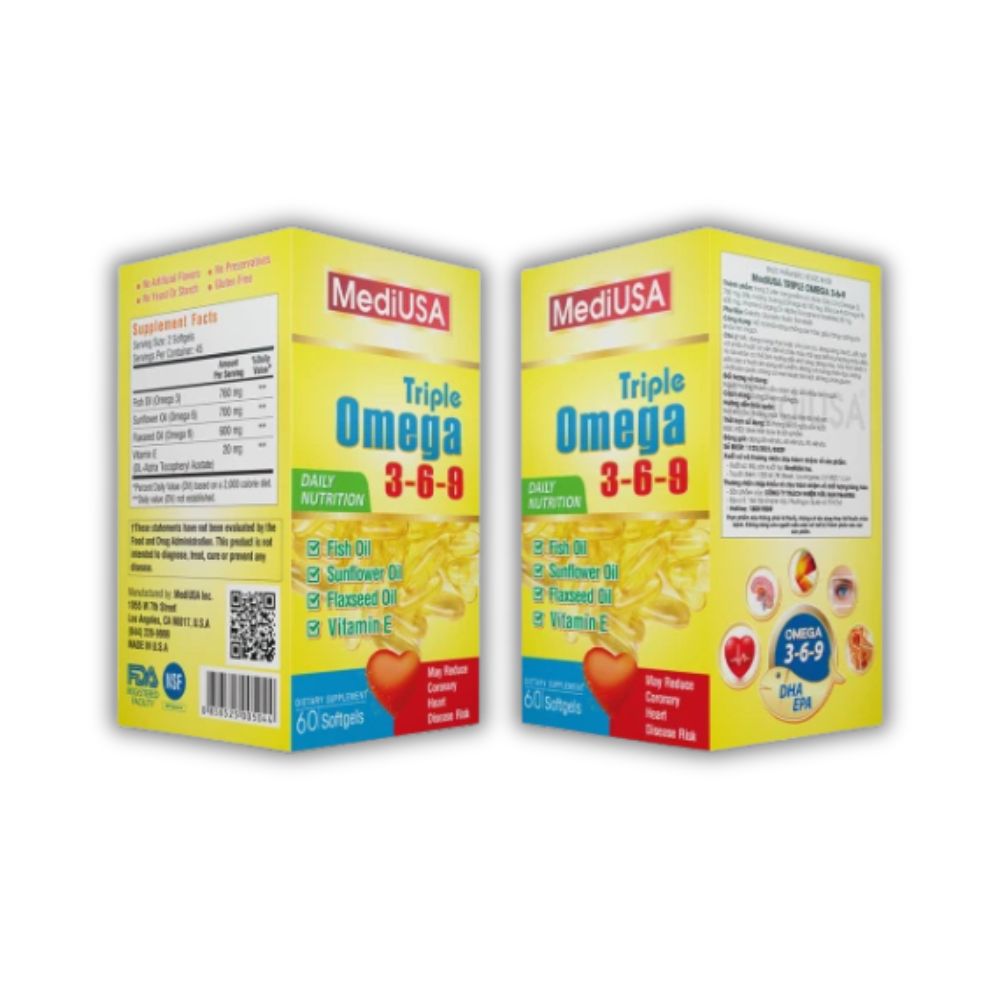 Viên Uống Triple Omega 369 Vitamins For Life Hỗ Trợ Sáng Mắt, Bổ Não (Lọ 90 Viên)