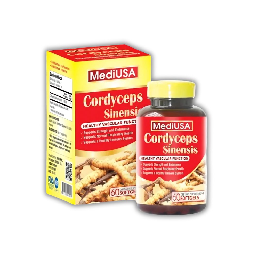 Viên Uống Cordyceps Sinensis MediUSA Hỗ Trợ Tăng Sức Đề Kháng (Hộp 60 Viên)