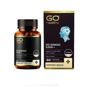 Viên Uống GO Ginkgo 9000+ Go Healthy Hỗ Trợ Tăng Cường Tuần Hoàn Não (Lọ 30 Viên)