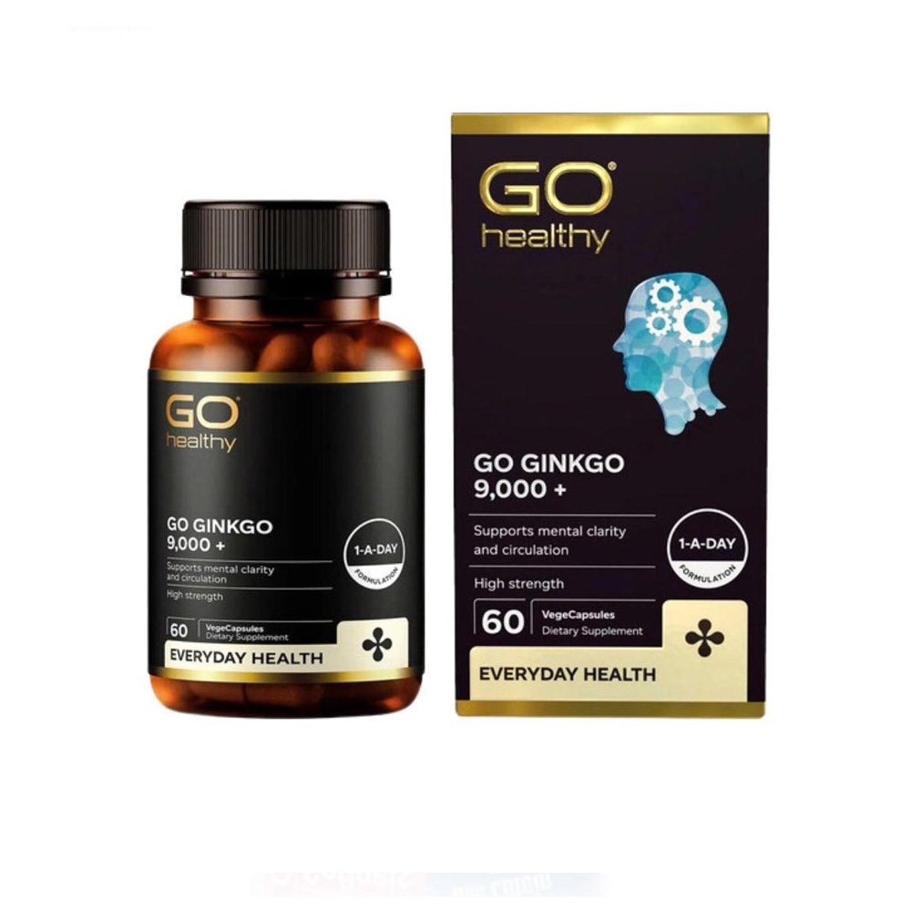 Viên Uống GO Ginkgo 9000+ Go Healthy Hỗ Trợ Tăng Cường Tuần Hoàn Não (Lọ 30 Viên)