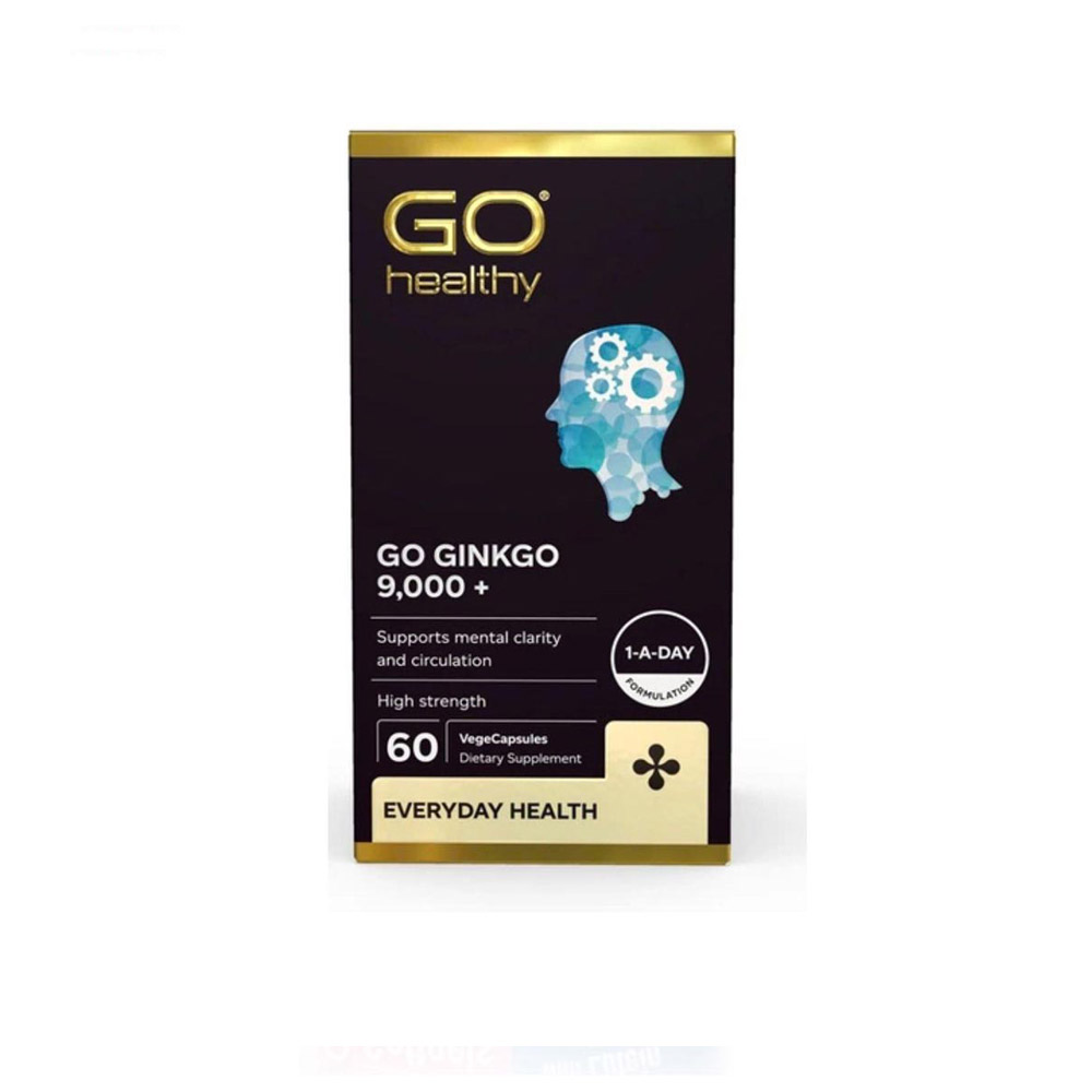 Viên Uống GO Ginkgo 9000+ Go Healthy Hỗ Trợ Tăng Cường Tuần Hoàn Não (Lọ 30 Viên)