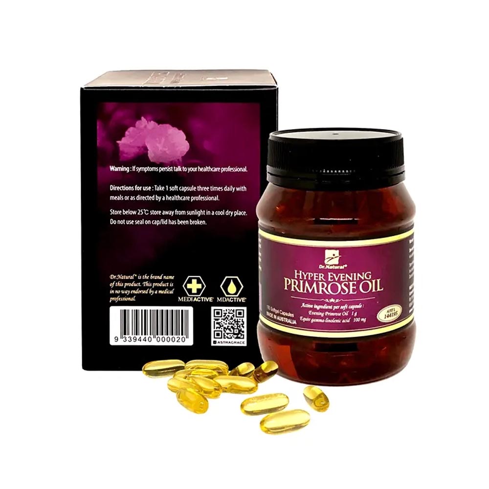 Viên Uống Hyper Evening Primrose Oil Dr.Natural Hỗ Trợ Cân Bằng Nội Tiết Nữ (Hộp 180 Viên, 90 Viên)