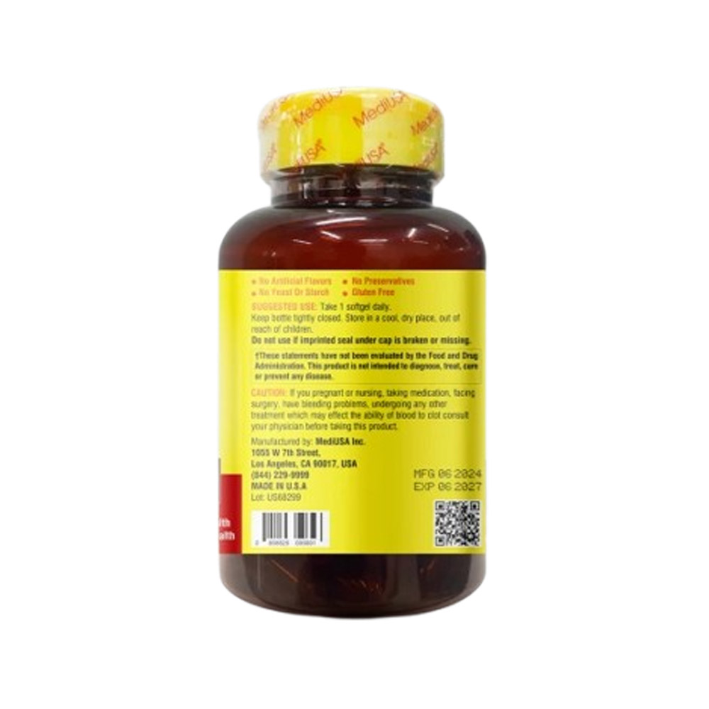 Viên Uống Krill Oil 300MG MediUSA Bổ Mắt, Bổ Não (Hộp 60 Viên)