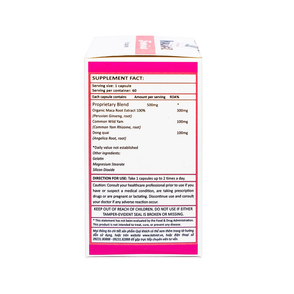Viên Uống Maca #2 Femina Nature’s Supplements Hỗ Trợ Tăng Nội Tiết Tố Nữ (Hộp 60 Viên)