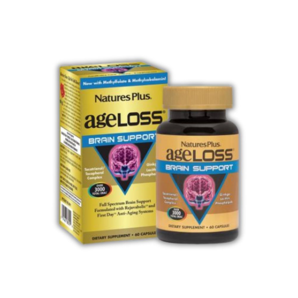 Viên Uống AgeLoss Brain Support Nature's Plus Hỗ Trợ Bổ Não (Lọ 60 Viên)
