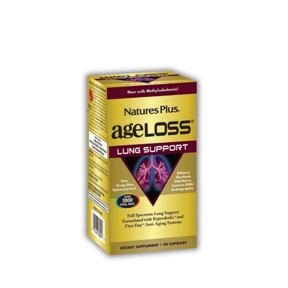 Viên Uống AgeLoss Lung Support Nature's Plus Hỗ Trợ Bổ Phổi (Lọ 90 Viên)