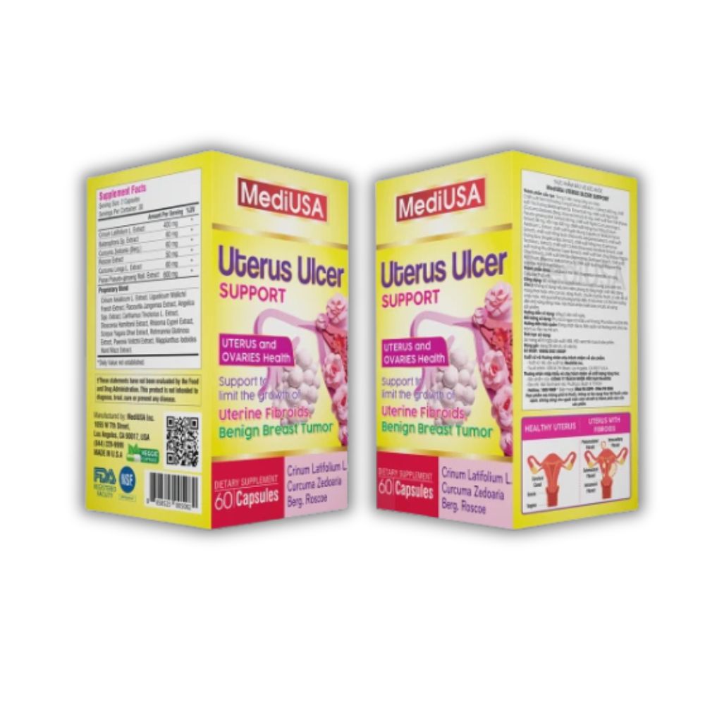 Viên Uống Uterus Ulcer Support MediUSA Hỗ Trợ Điều Trị U Xơ Tử Cung, U Nang Buồng Trứng (Hộp 60 Viên)