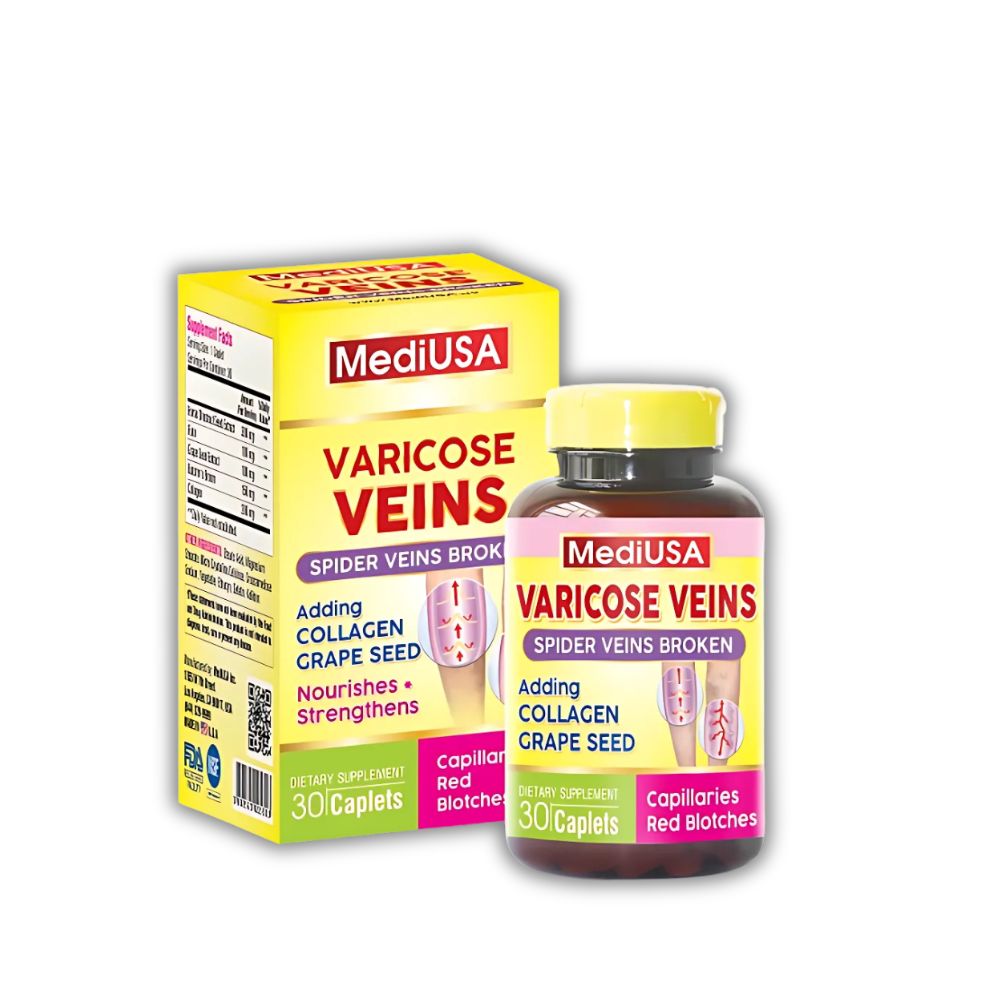 Viên Uống Varicose Veins MediUSA Hỗ Trợ Suy Giãn Tĩnh Mạch (Hộp 60 Viên)